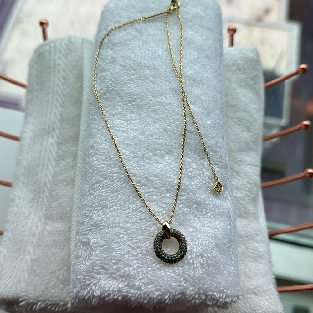Kendra Scott, blue and gold necklace